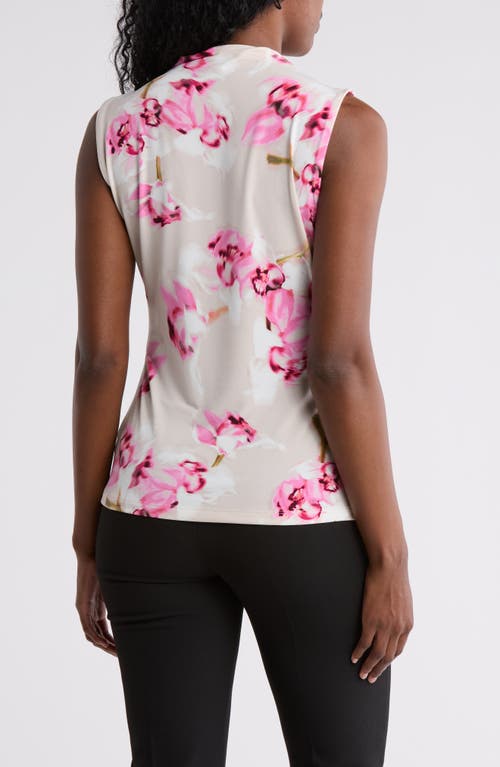 CALVIN KLEIN CALVIN KLEIN MOCK NECK SLEEVELESS DRAPED TOP