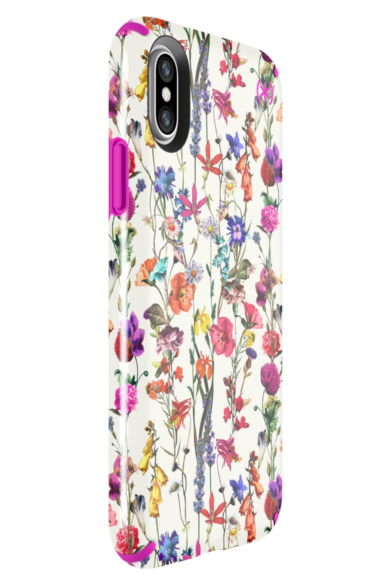 Presidio Inked iPhone X & Xs Case, Alternate, color, WHITEFLOWERS/ LIPSTICK PINK