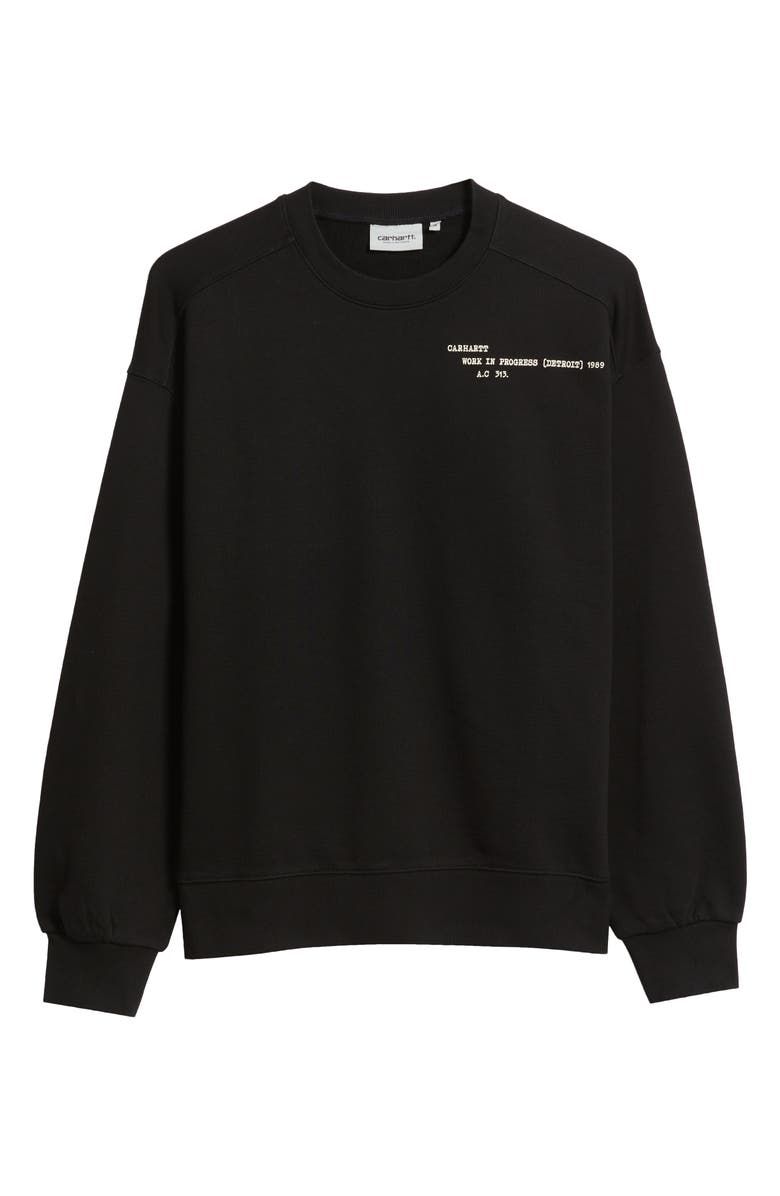 Carhartt Work In Progress Punched Graphic Sweatshirt, Main, color, Black