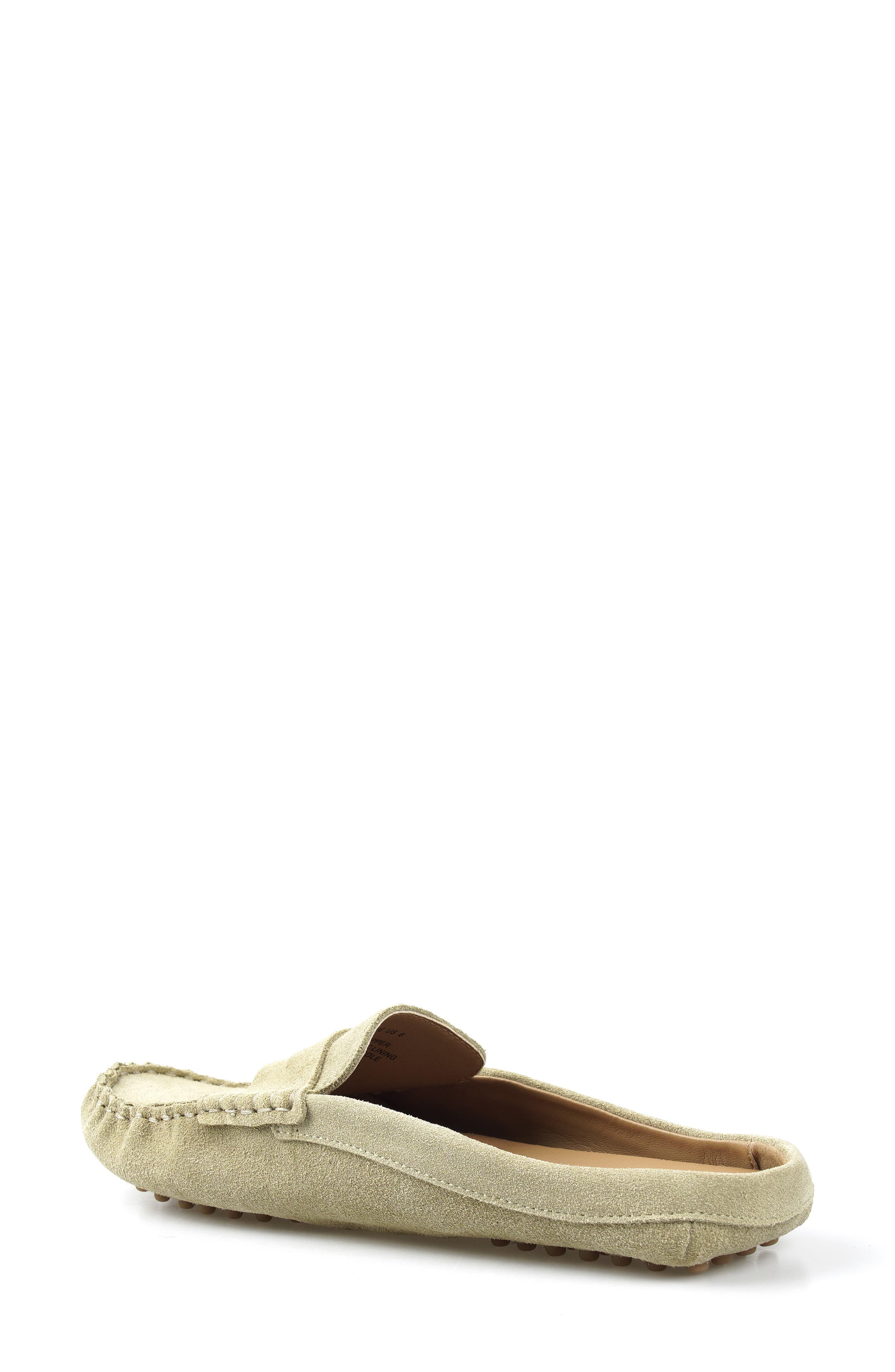 Hawlie Flat Leather Mule, Alternate, color, LIGHT GREEN