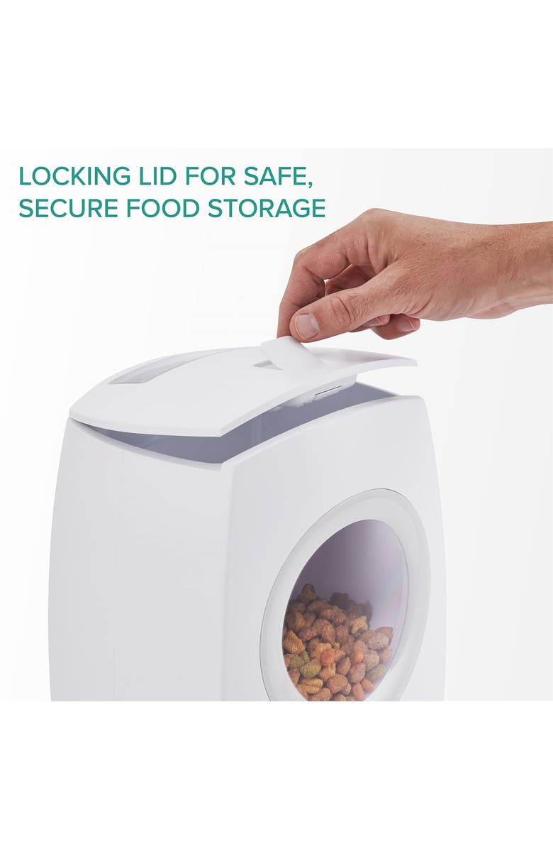 Arf Pets Automatic Pet Feeder w/ Portion Control, Voice Recorder, & Programmable Meal Scheduling, Alternate, color, White