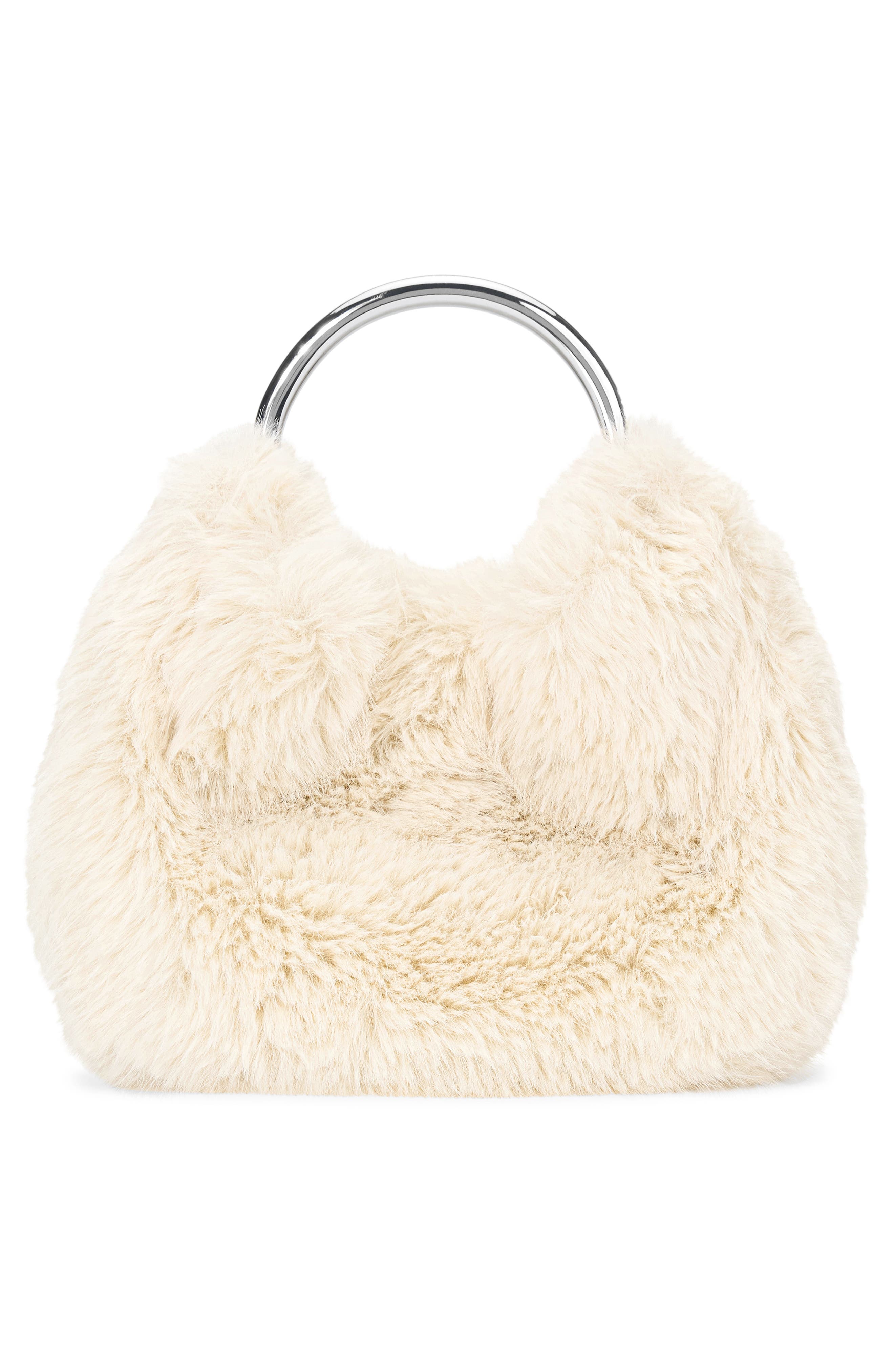 STAUD Romeo Faux Fur Top Handle Bag, Alternate, color, 
