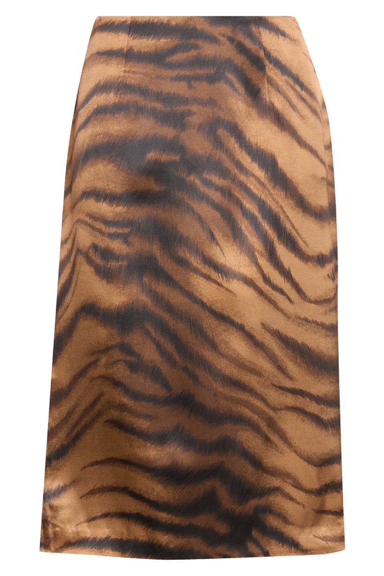 Chudeir Tiger Print Silk Satin Pencil Skirt, Main, color, TIGER