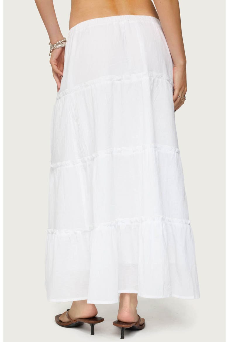 Tiered Cotton Maxi Skirt, Alternate, color, WHITE