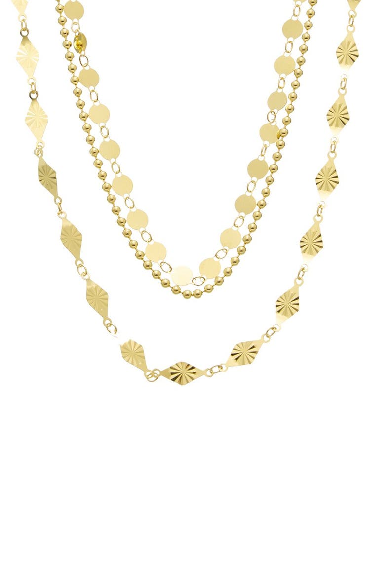 Layered Disc and Station Necklace, Alternate, color, YELLOW