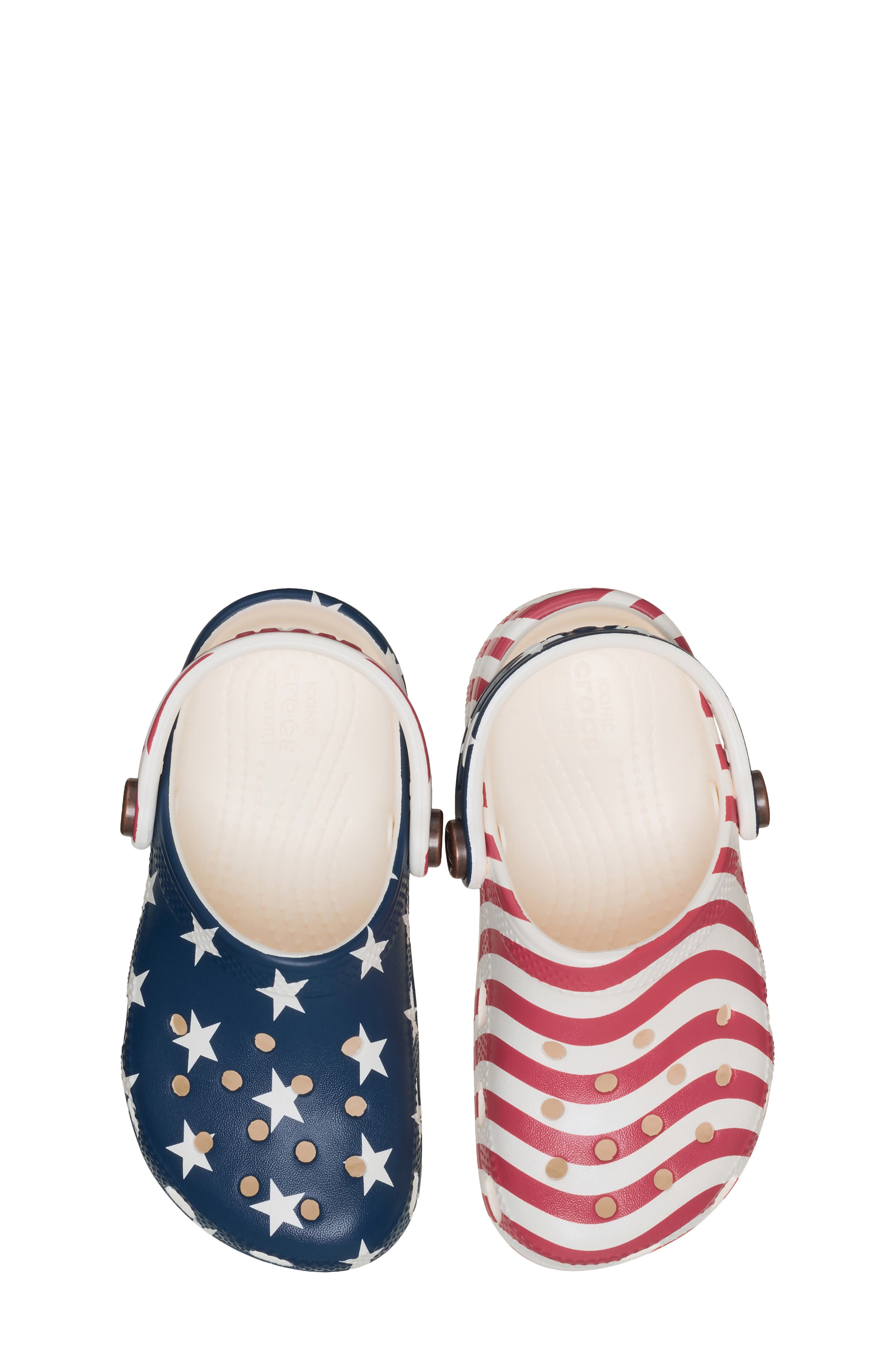 CROCS Kids' Classic American Flag Clog, Alternate, color, Chalk/Multi