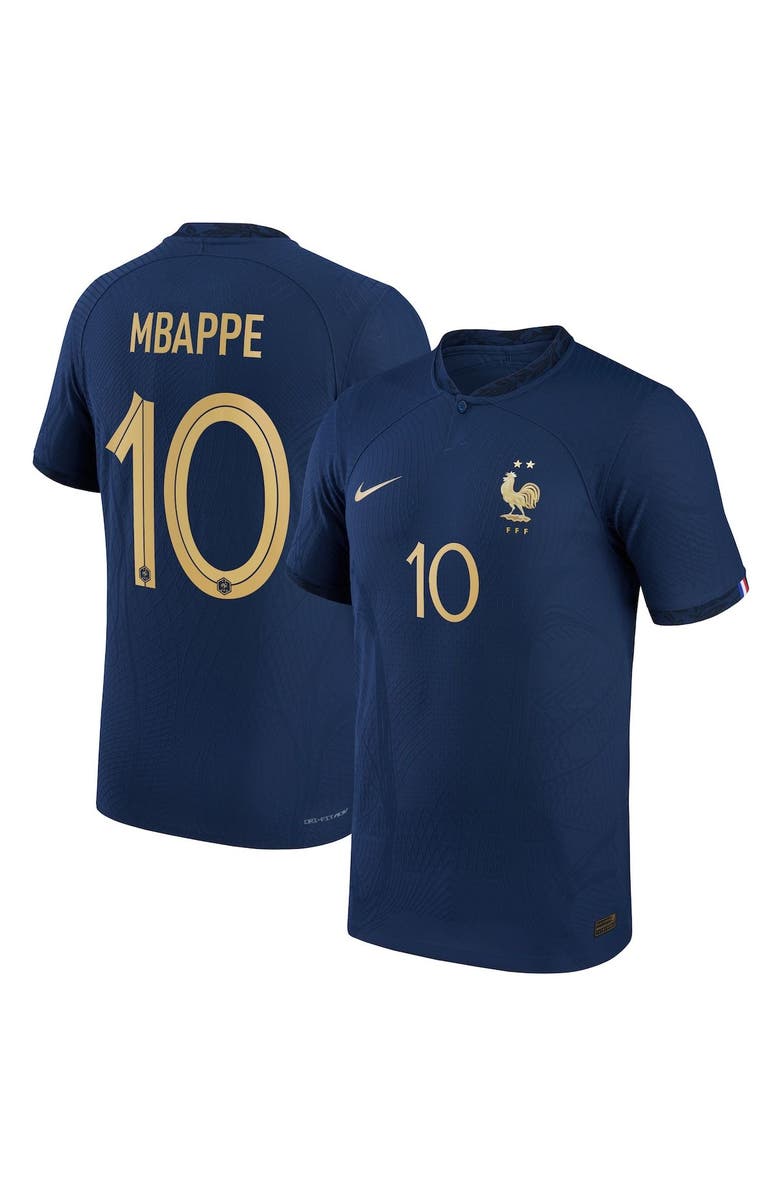 Nike Men's Nike Kylian Mbappe Navy France National Team 2022/23 Home Vapor Match Authentic Player Jersey, Main, color,
