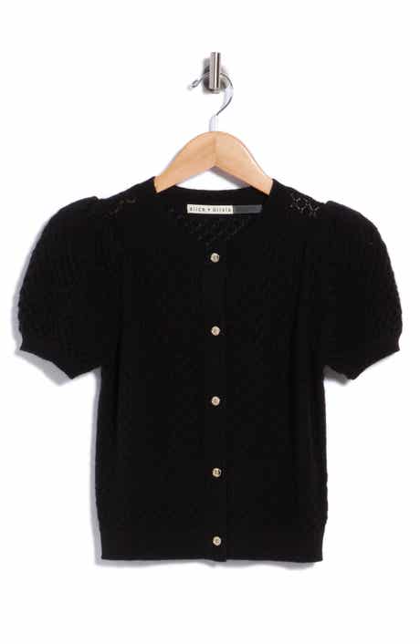 Sabine Puff Sleeve Crop Cashmere Blend Sweater