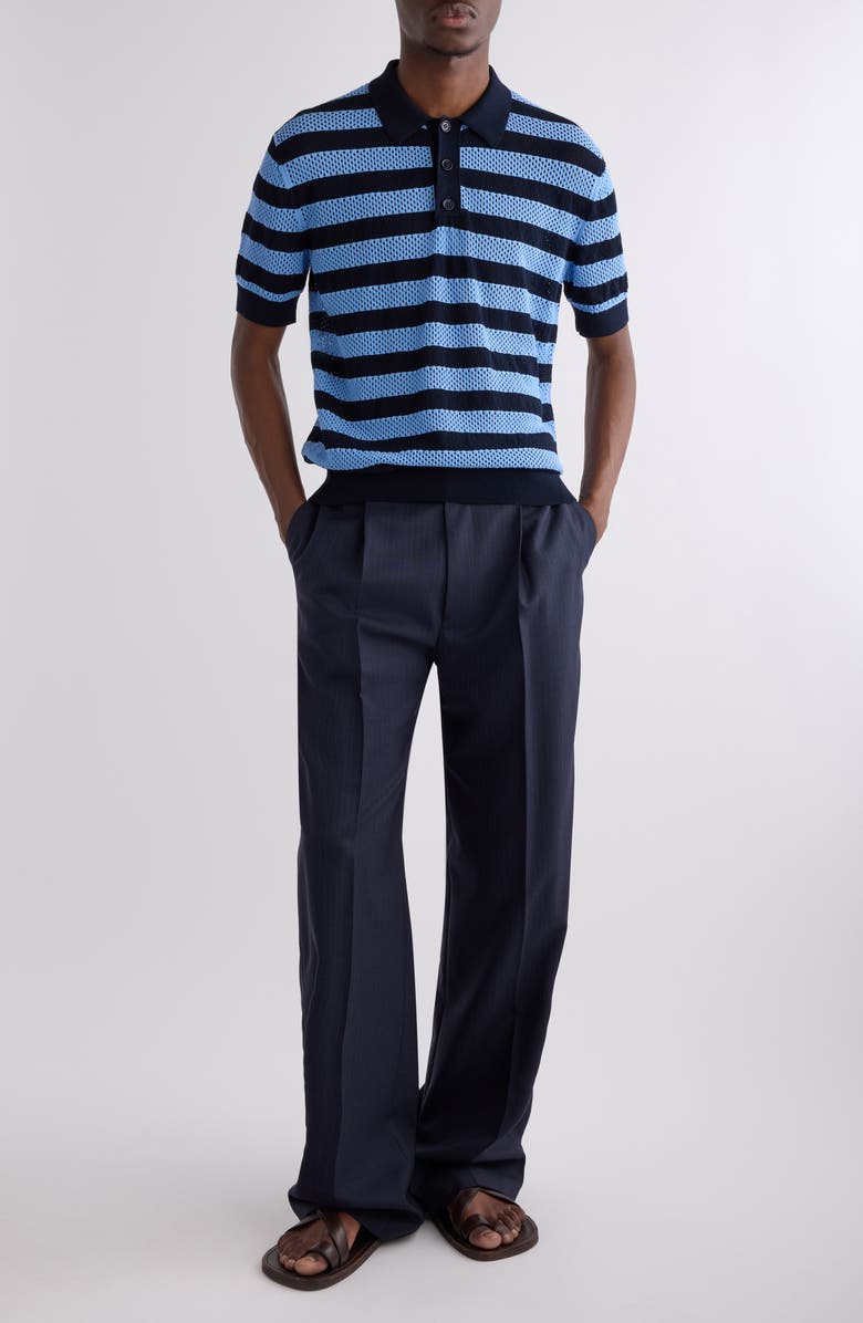 Dries Van Noten Penrud Pinstripe Pleated Wool Trousers, Alternate, color, 