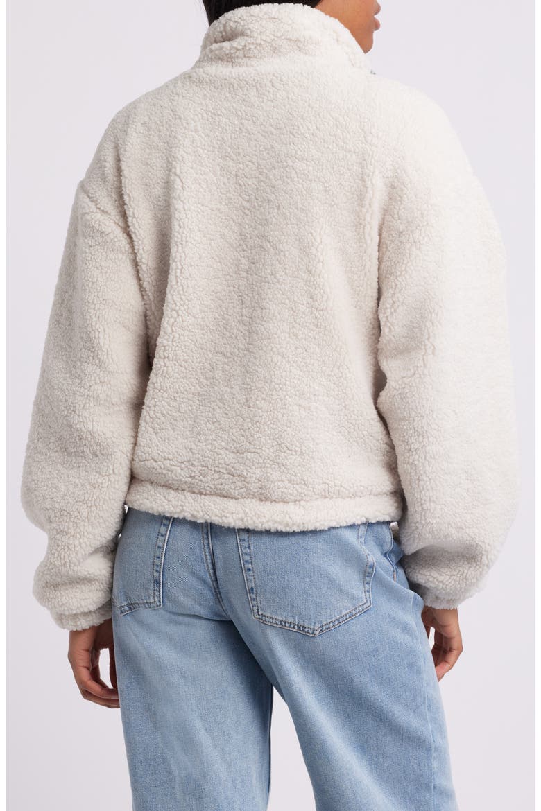 Faux Shearling & Denim Crop Jacket, Alternate, color, IVORY LIGHT DENIM COMBO