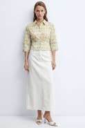 Exquise Evariste High Waist Denim Midi Skirt With Pockets