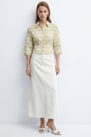 Exquise Evariste High Waist Denim Midi Skirt With Pockets