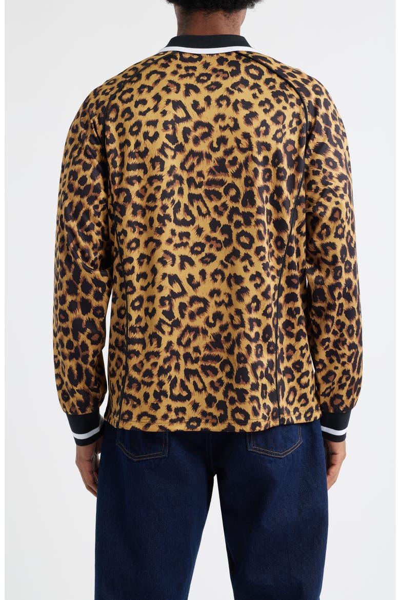 Leopard Print Johnny Collar Soccer Jersey, Alternate, color, LEOPARD MULTI