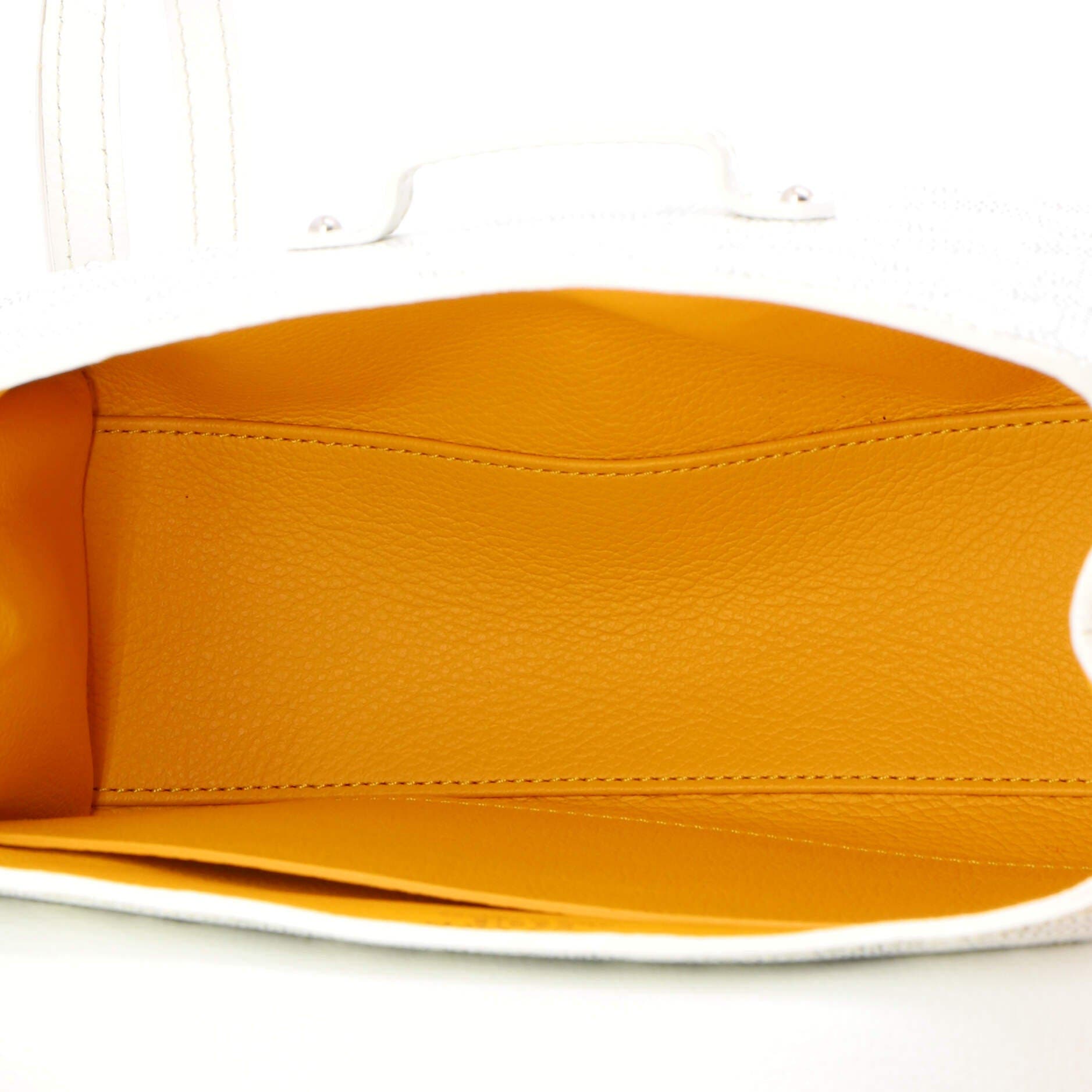 Pre-Owned Goyard Saigon Top Handle Bag Coated Canvas with Leather Mini, Alternate, color, White