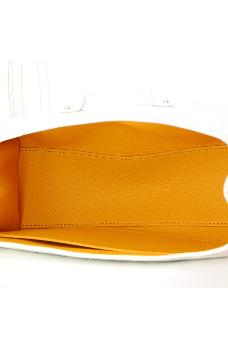 Pre-Owned Goyard Saigon Top Handle Bag Coated Canvas with Leather Mini, Alternate, color, White