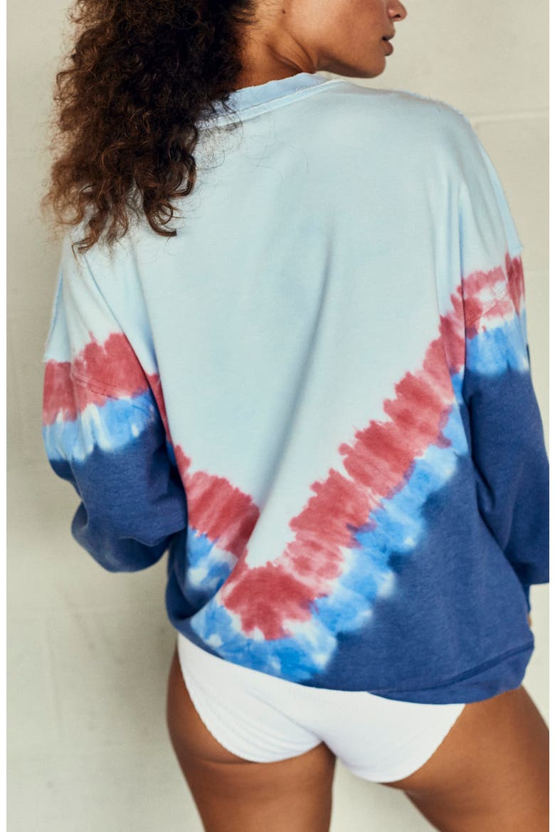 Free People FP Movement Metti Ombré Sweatshirt, Alternate, color, AURORA BLUE COMBO