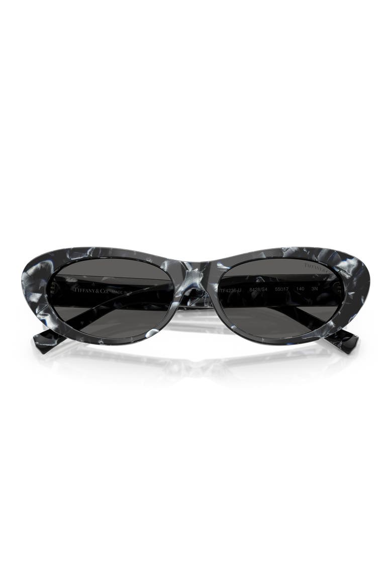 55mm Oval Sunglasses, Alternate, color, HAVANA MADREPERLA / DARK GREY