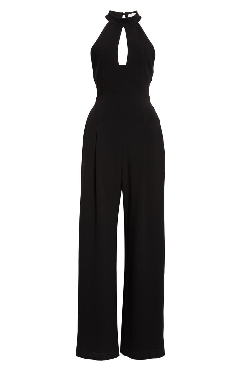 A.L.C. Lucie Merino Wool Halter Jumpsuit, Alternate, color, Black