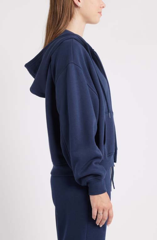 Bp. Relaxed Cotton Blend Zip Hoodie In Blue