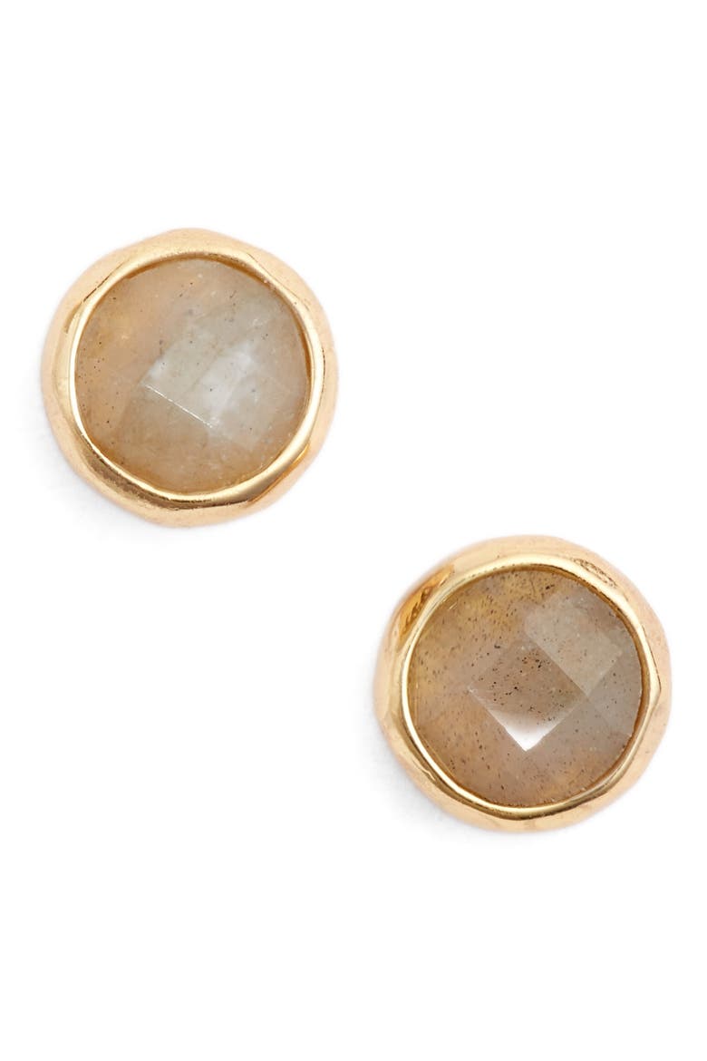 Balance Stud Earrings, Main, color, BALANCE/ LABRADORITE/ GOLD