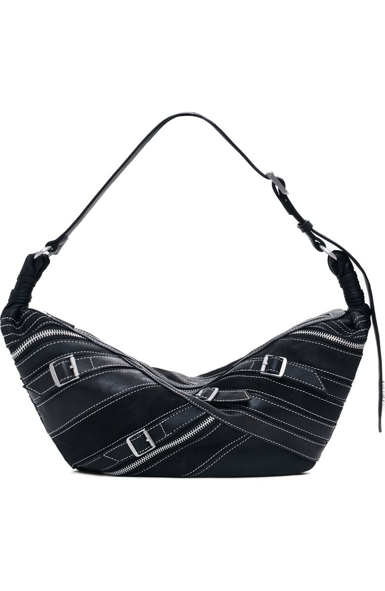 Desigual Small Faux Leather Shoulder Bag, Main, color, Black