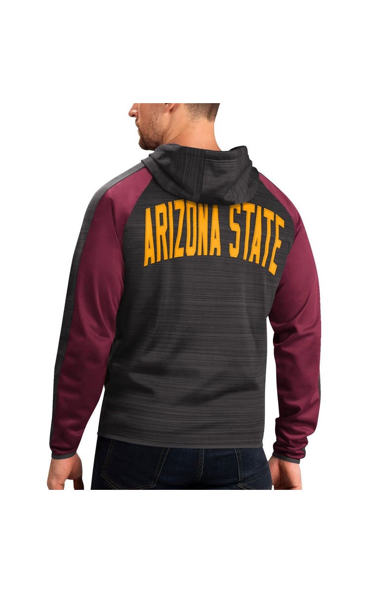 G-III SPORTS BY CARL BANKS Men's G-III Sports by Carl Banks Black Arizona State Sun Devils Neutral Zone Raglan Full-Zip Track Jacket Hoodie, Alternate, color, Black