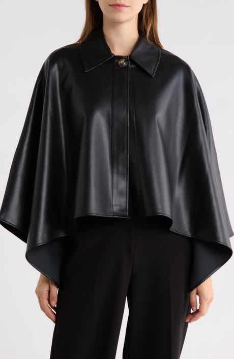 Faux Leather Cape