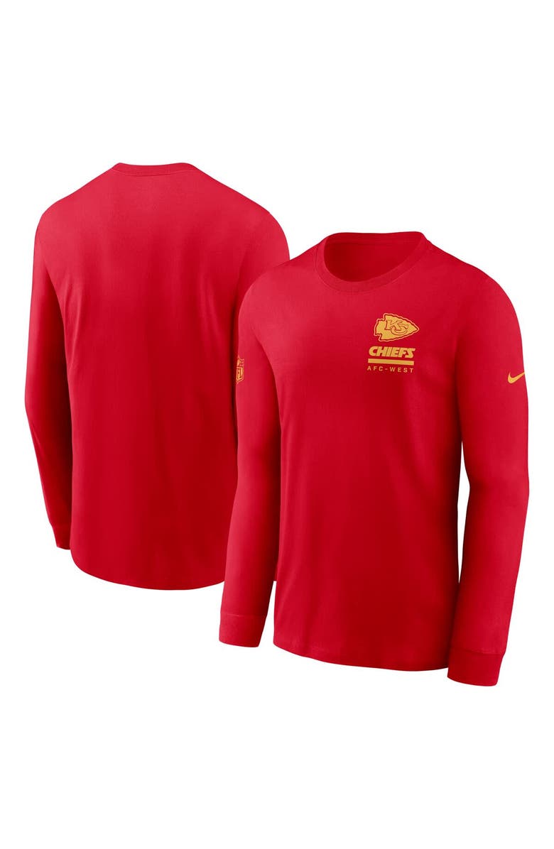 Nike Men's Nike Red Kansas City Chiefs Sideline Performance Long Sleeve T-Shirt, Main, color, Red