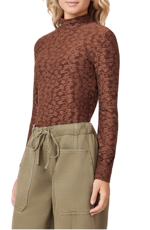 Scotch & Soda Long Sleeve Turtleneck Top In Brown