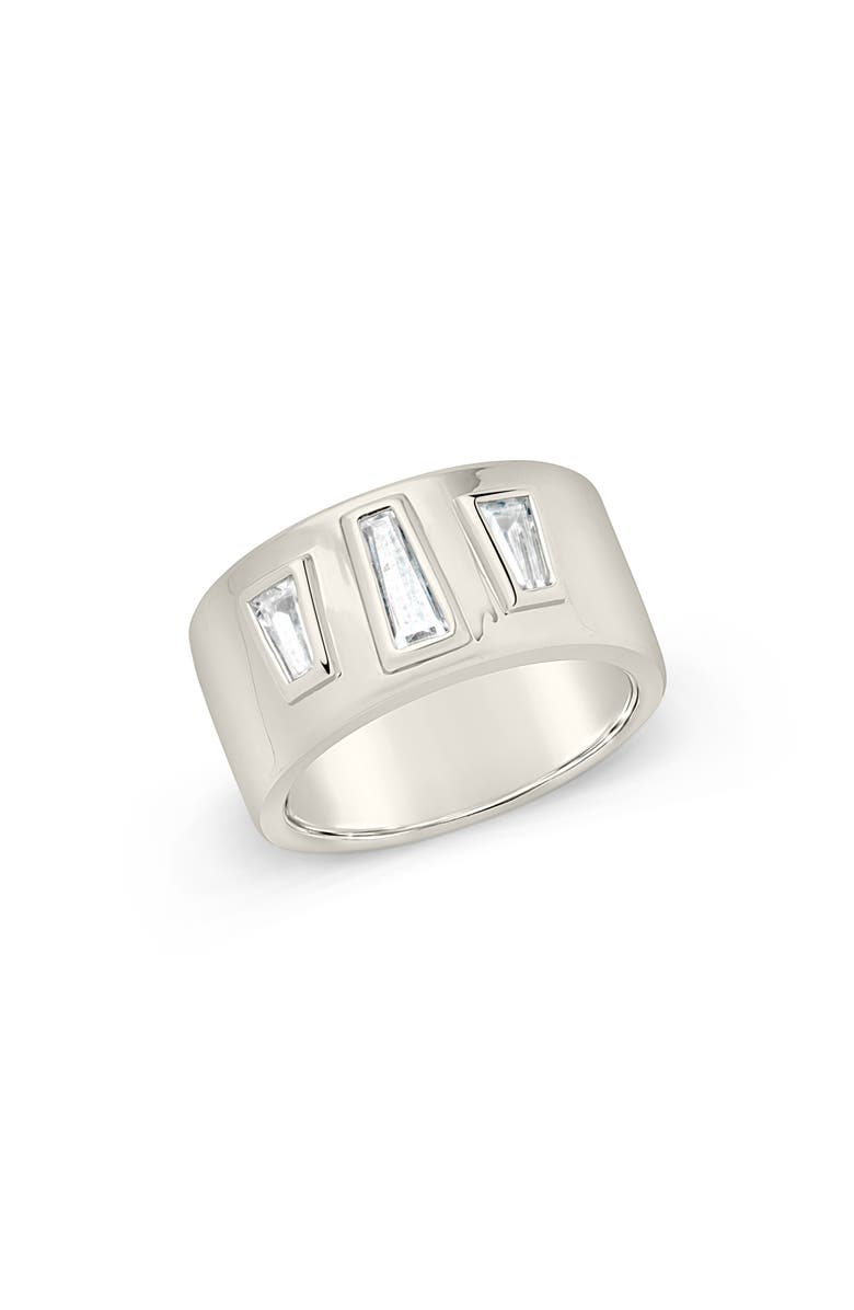 Sterling Forever Colsie Cigar Band Ring, Alternate, color, Silver