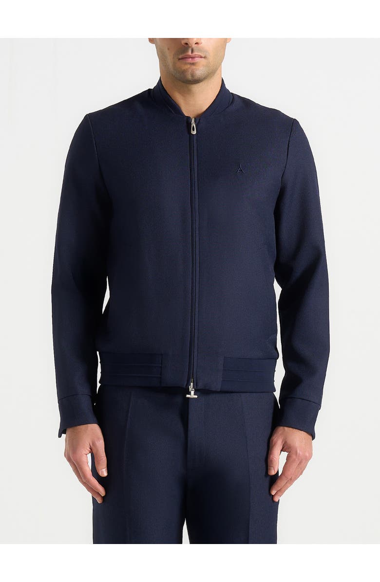 Manière De Voir Sami Tailored Bomber Jacket, Alternate, color, Navy