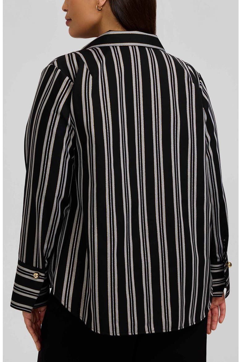 Catalina Stripe Cotton Blend Popover Top, Alternate, color, BLACK/ MULTI