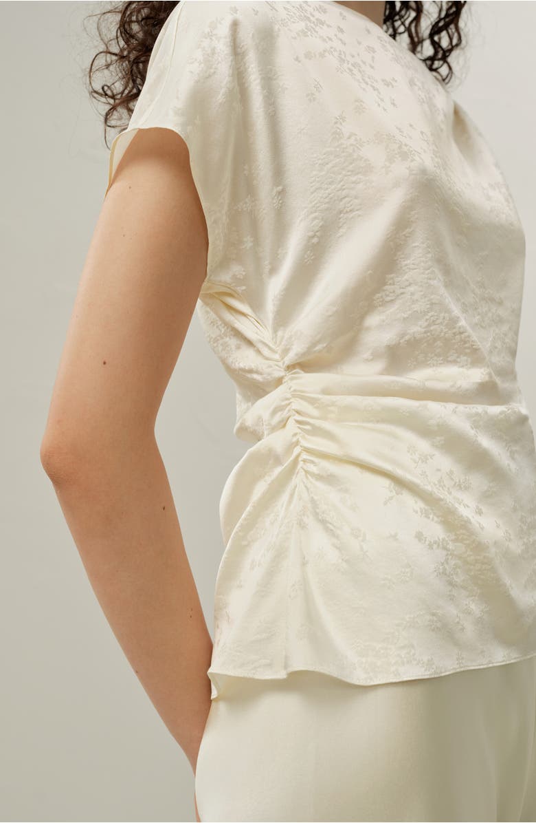 Lilysilk Ying Jacquard Silk Top, Alternate, color, Lily White