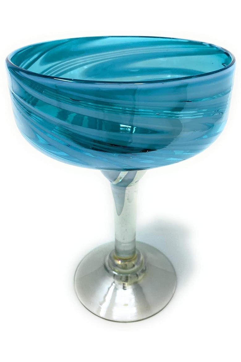 Swirl Design Margarita Glasses - Set of 4, Alternate, color, Aqua