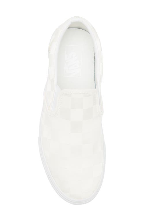 Vans Classic Slip-on Stackform Sneaker In Satin Checkerboard White