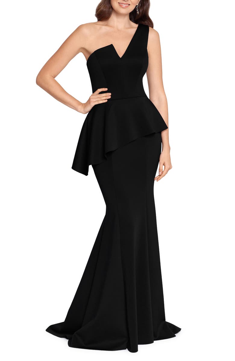 Betsy & Adam One-Shoulder Mermaid Gown, Main, color,