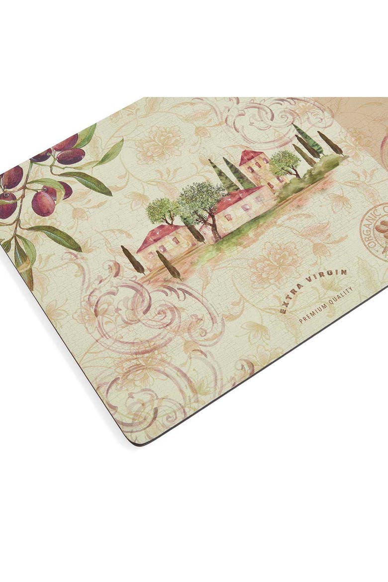 Olive Orchard Set of 4 Cork Back Placemats, Alternate, color, Multi