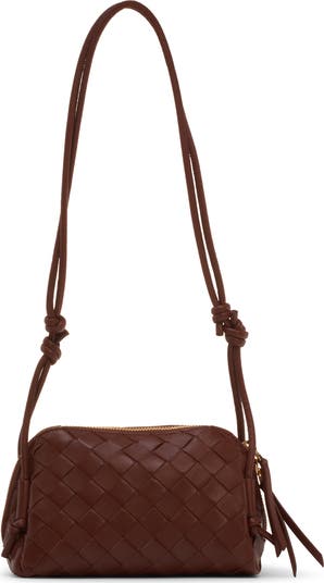 ショルダーバッグ・ポシェット BOTTEGA VENETA DARK BROWN LEATHER CONCERT CROSSBODY BAG Bottega Veneta Dark Brown Leather Concert Crossbody Bag