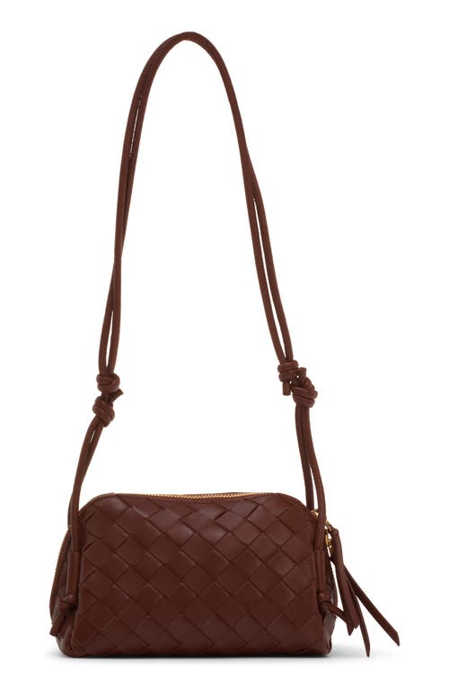 Bottega Veneta Mini Concert Intrecciato Leather Crossbody Bag In 2504 Sapele-gold