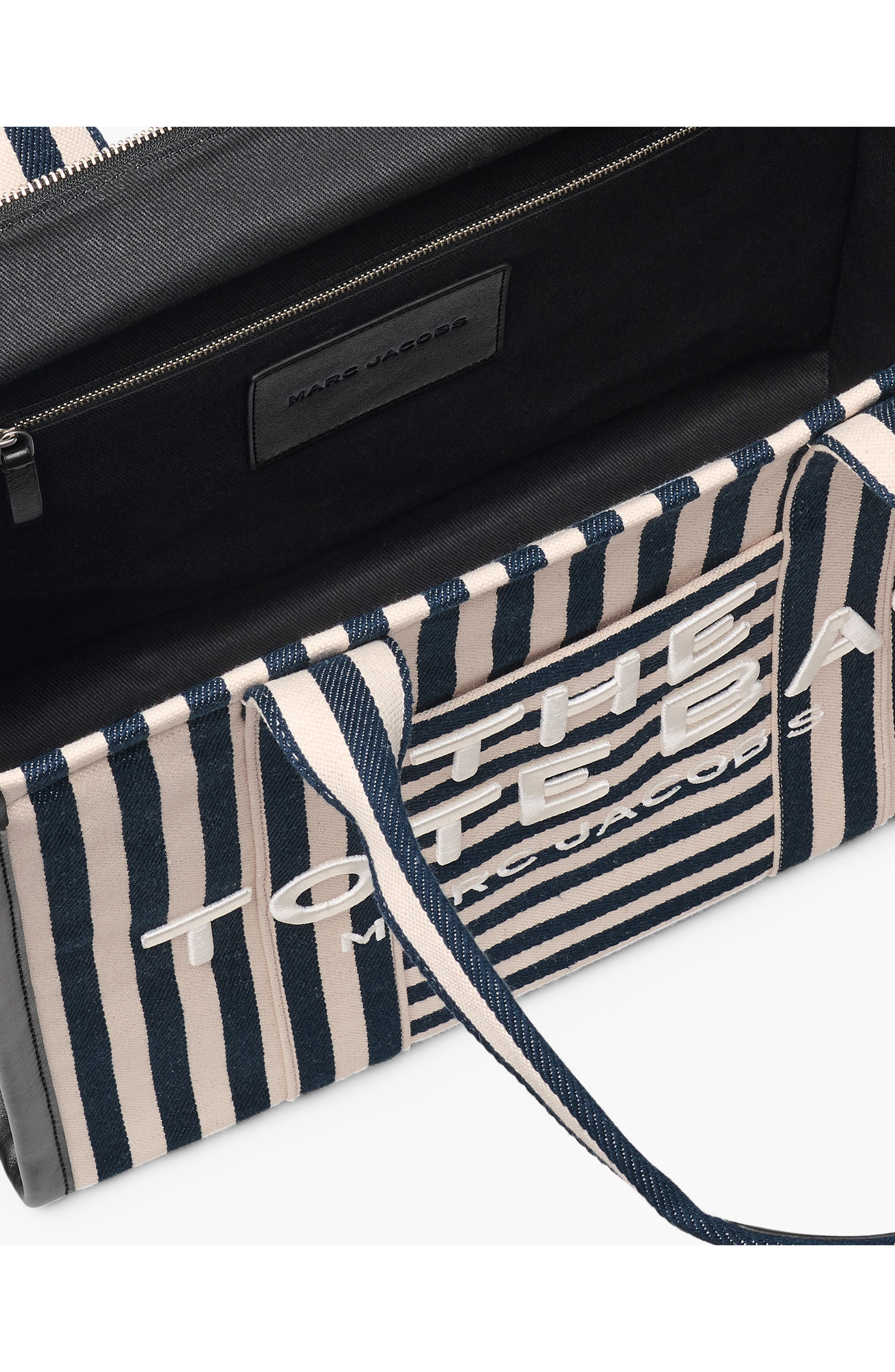 Marc Jacobs The Stripe Canvas Large Tote Bag, Alternate, color, Blue Sea Multi