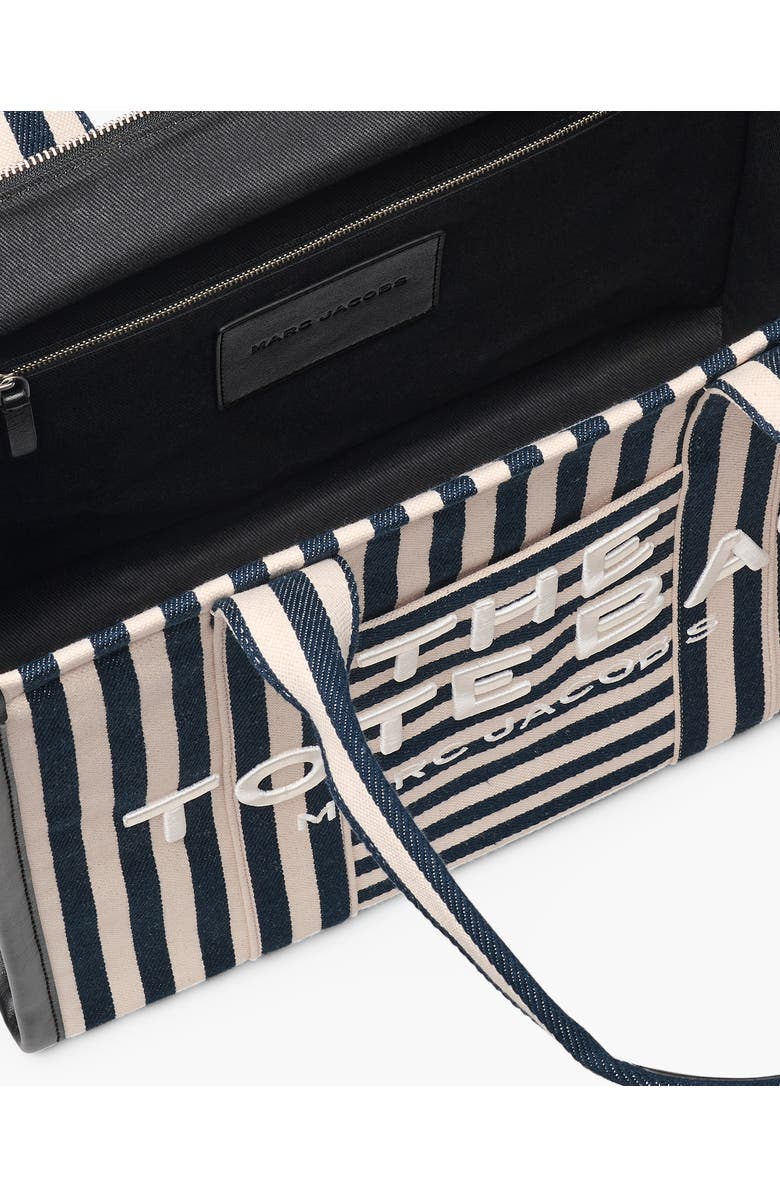 Marc Jacobs The Stripe Canvas Large Tote Bag, Alternate, color, Blue Sea Multi