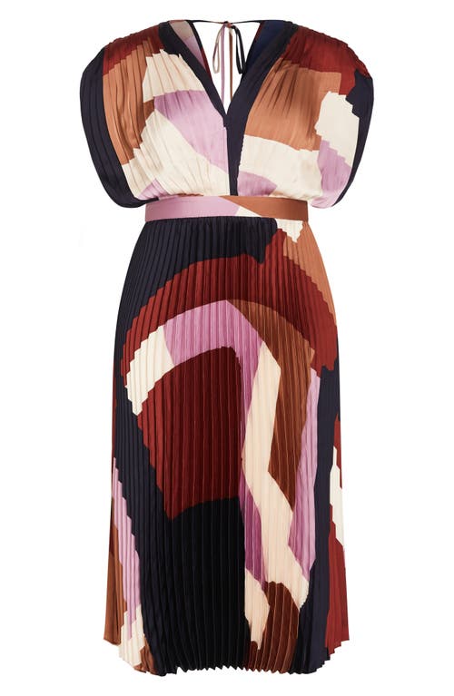 Shop City Chic Henley Pleated Maxi Dress In Geo Muse