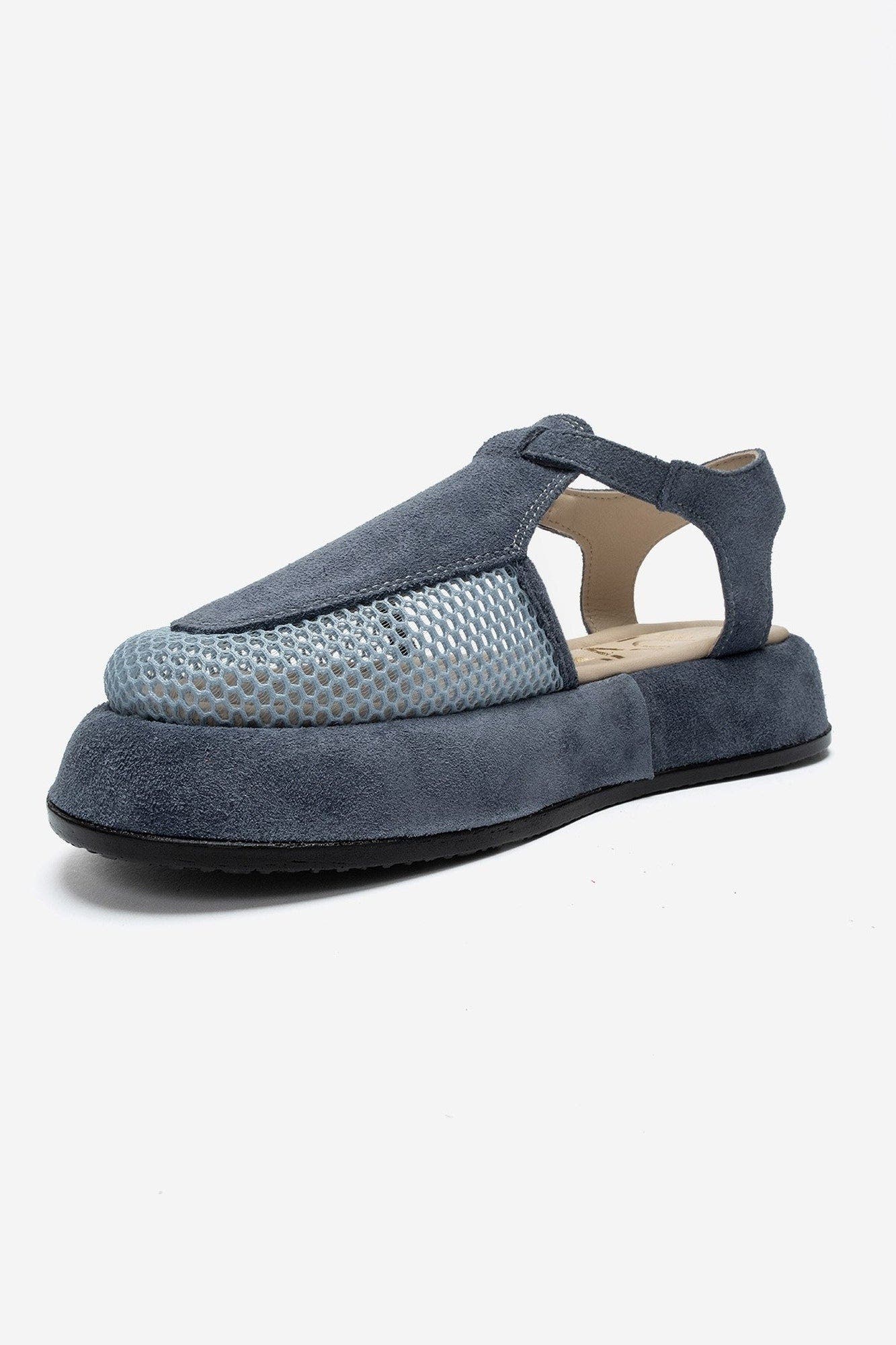 Lurelia Leather Platform Sandal, Alternate, color, Denim Blue Suede
