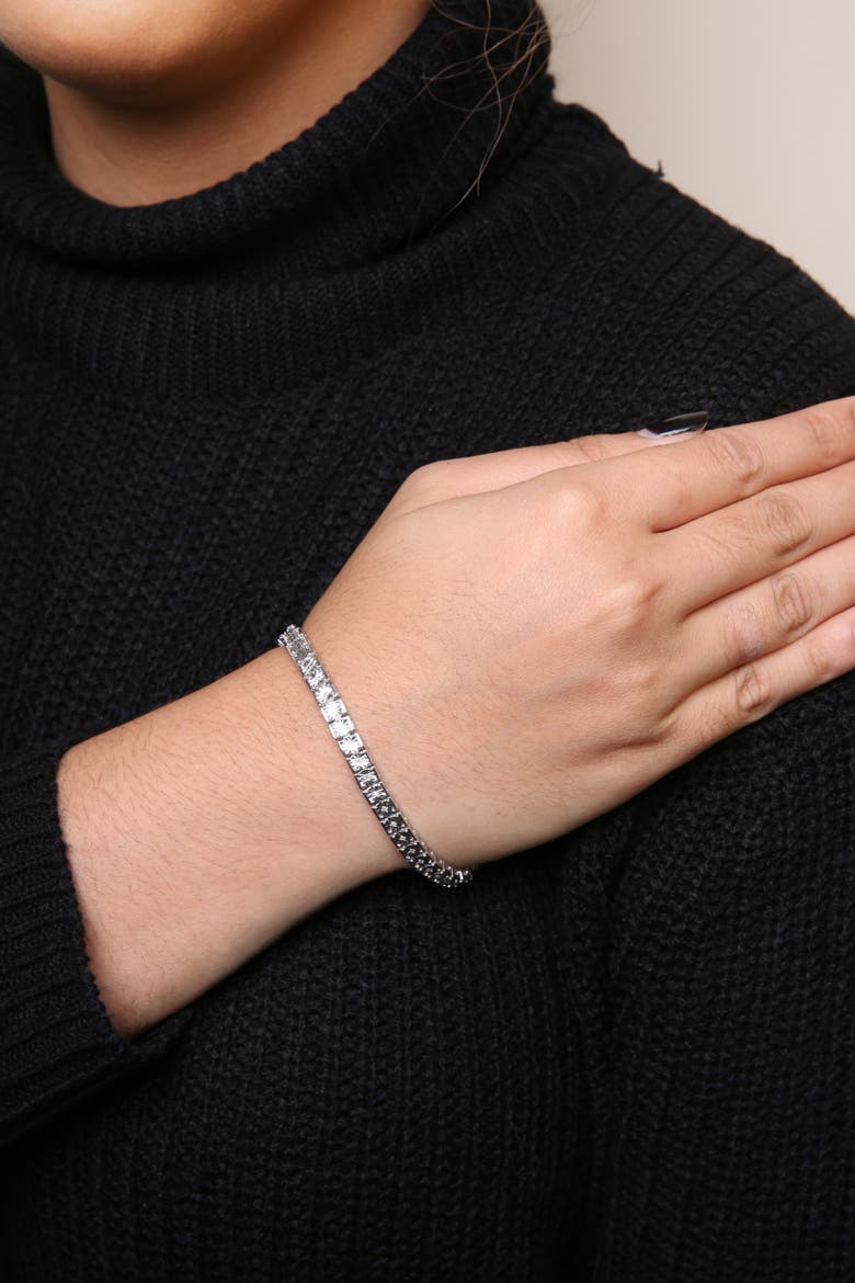 Silver 1/10 Cttw Diamond 7.25" Link Bracelet, Alternate, color, White
