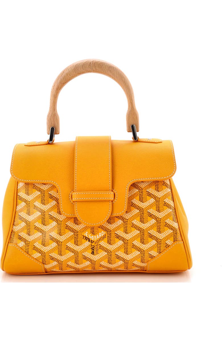 Pre-Owned Goyard Saigon Top Handle Bag Coated Canvas with Leather Mini, Main, color, Orange