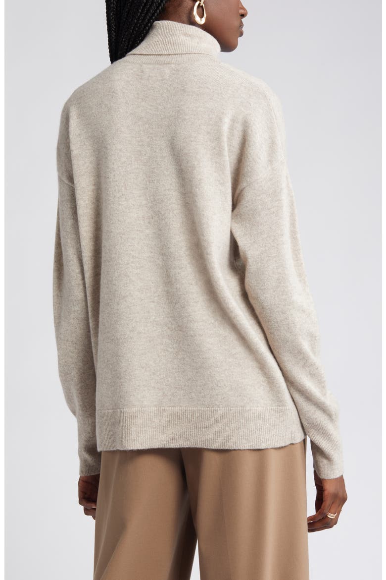 Cashmere Turtleneck Sweater, Alternate, color, BEIGE HUMMUS HEATHER