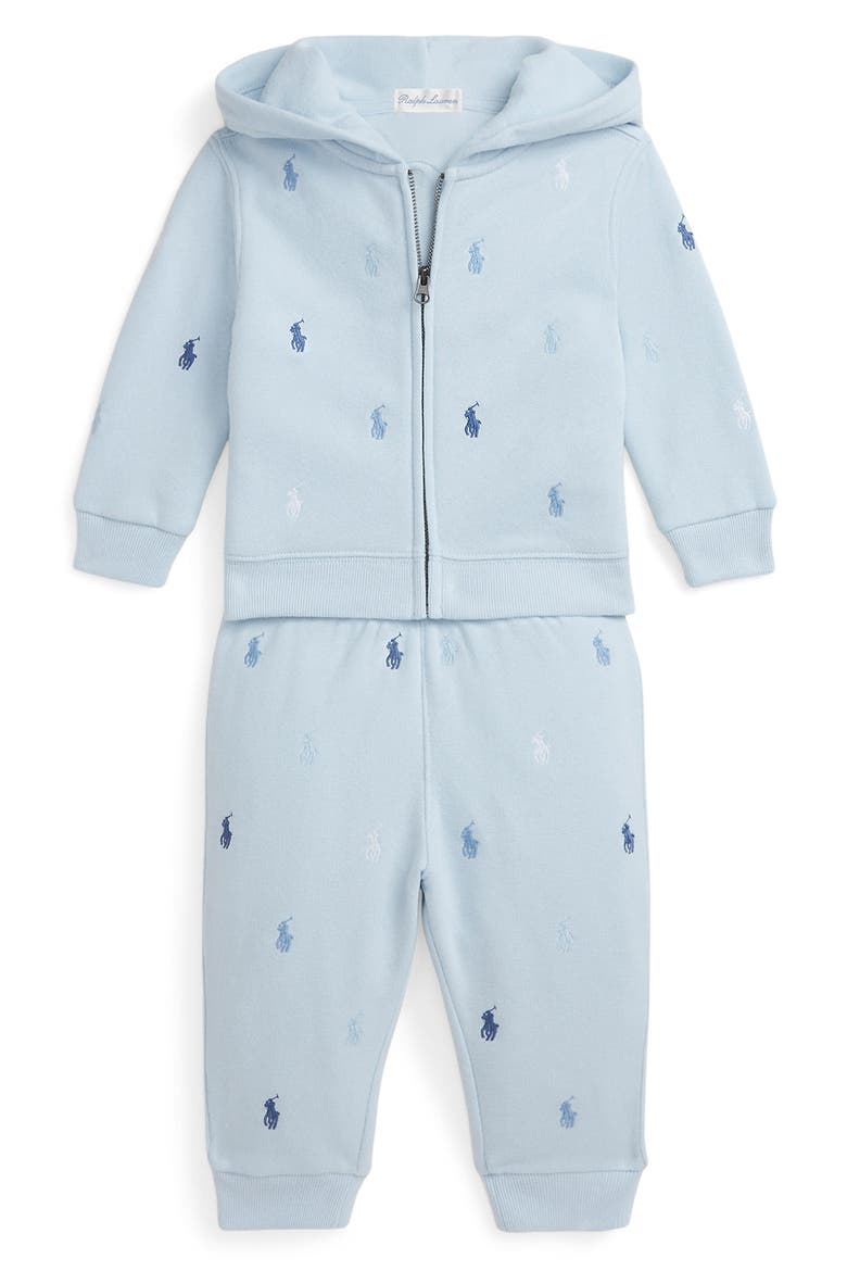 Magic Allover Embroidered Fleece Hoodie & Pants Set, Main, color, BLUE
