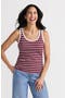  Burgundy/Ivory Breton Stripe