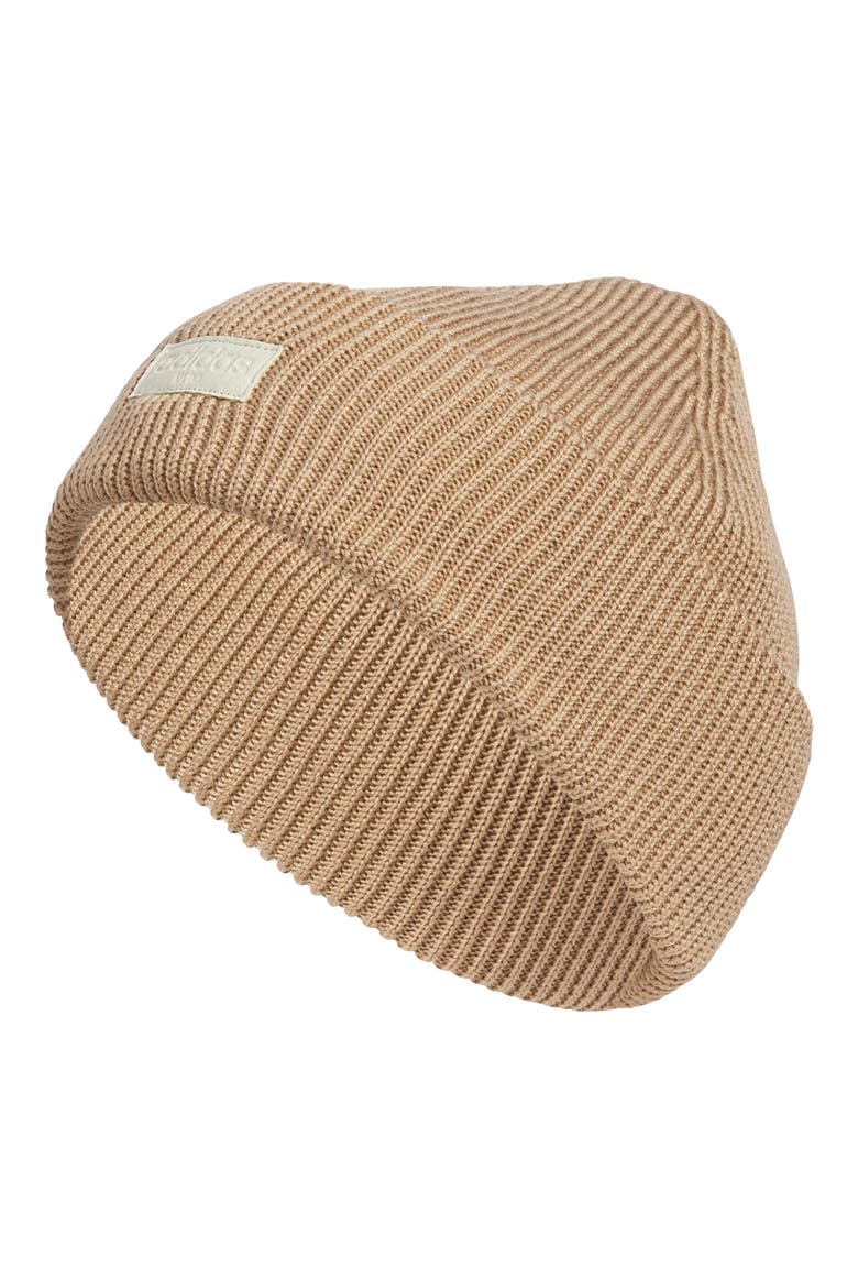 Premium Cuff Beanie, Main, color, WARM SANDSTONE BEIGE/ WHITE