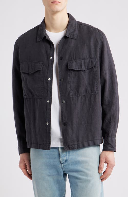 Rag & Bone Angus Linen Shirt Jacket In Black